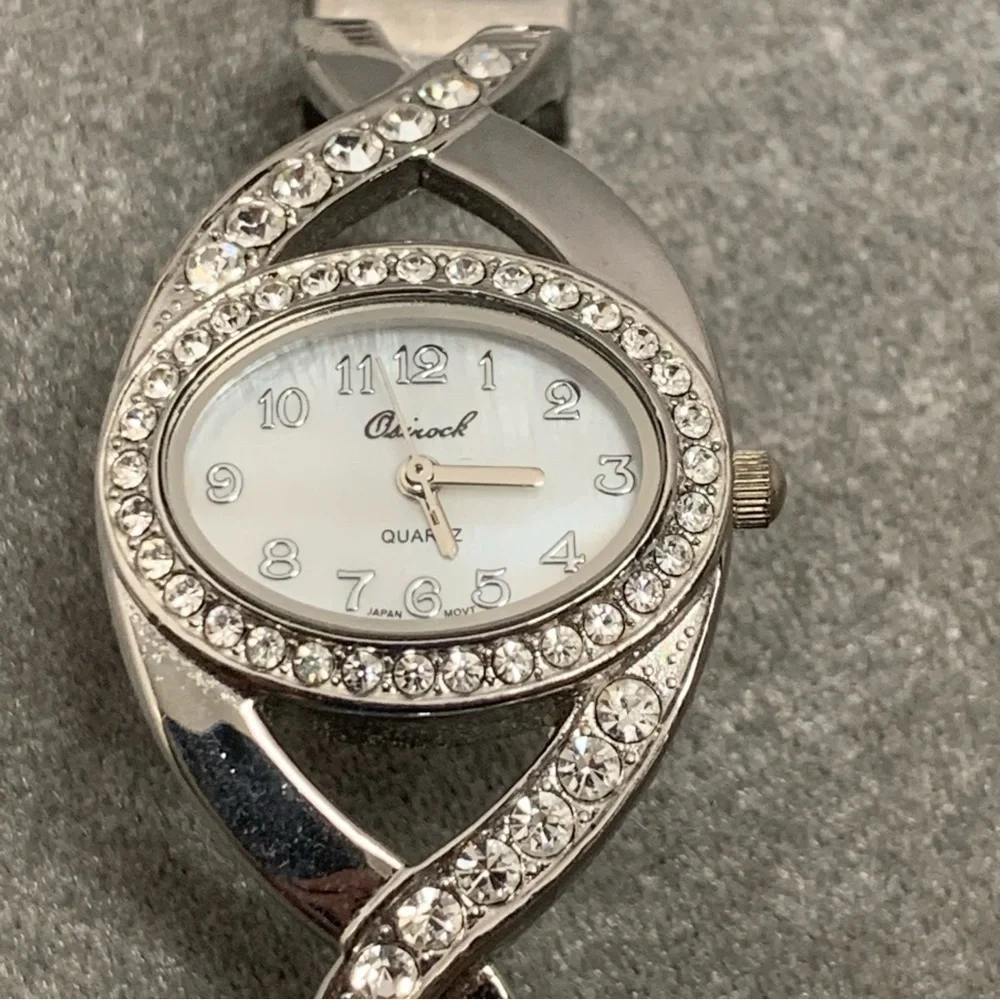 Osirock silver tone crystal rhinestone cubic zirconia stainless steel watch - Picture 4 of 8
